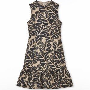 AKRIS Punto Tropical Leaf Jacquard Shift Dress